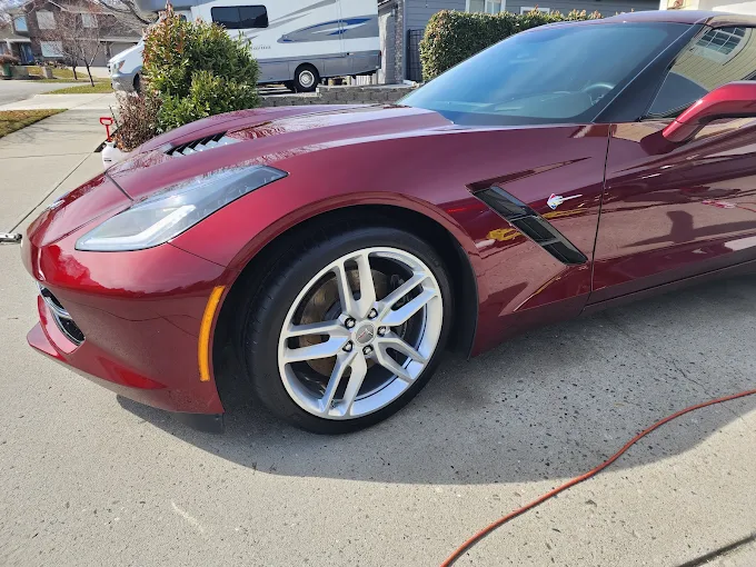 Maroon Corvette Ceramic Coating Wenatchee